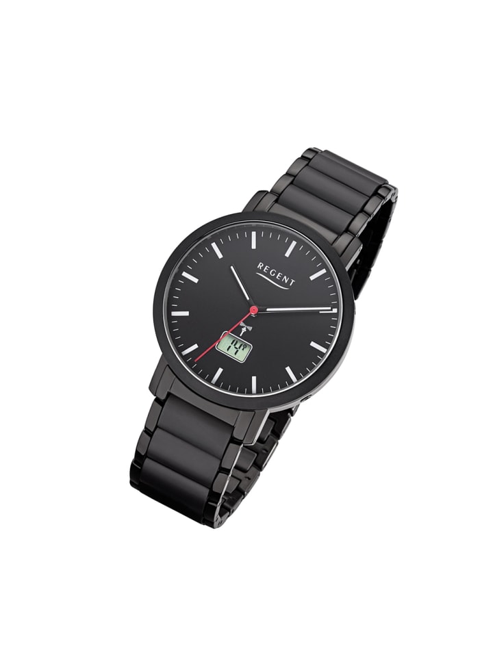 

Радиоуправляемые часы Regent, черные, большие (примерно 40 мм)