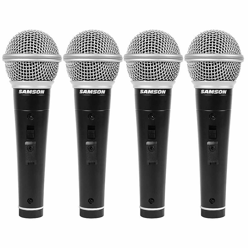 

Микрофон Samson Handheld Dynamic DJ Pro Audio Vocal Karaoke Microphones Mic Four Pack