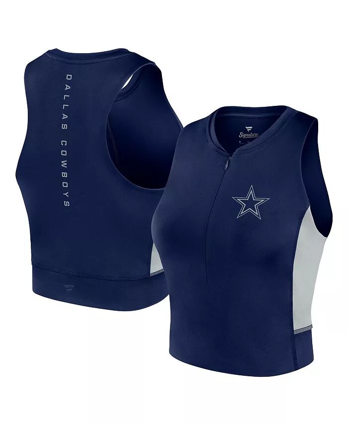 

Женская темно-синяя майка-топ Dallas Cowboys Studio Fitted Gym Fanatics