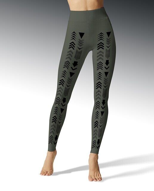 

Леггинсы City с принтом «Город» черного и рисунком спереди, плотность 100 ден Hyd, зеленый