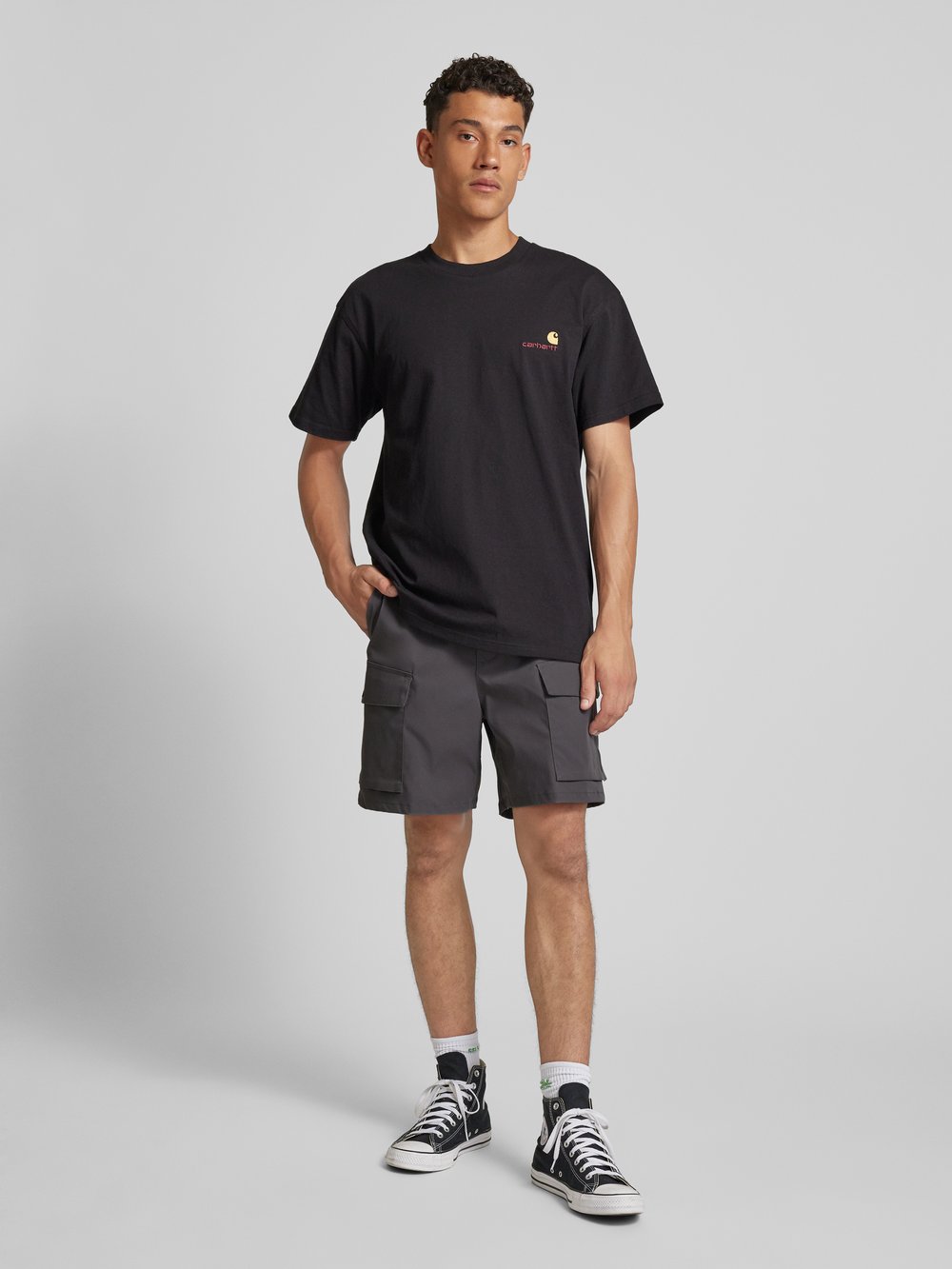 

Шорты-карго прямого кроя с эластичным поясом, модель «BALTO» Carhartt Work In Progress, антрацит