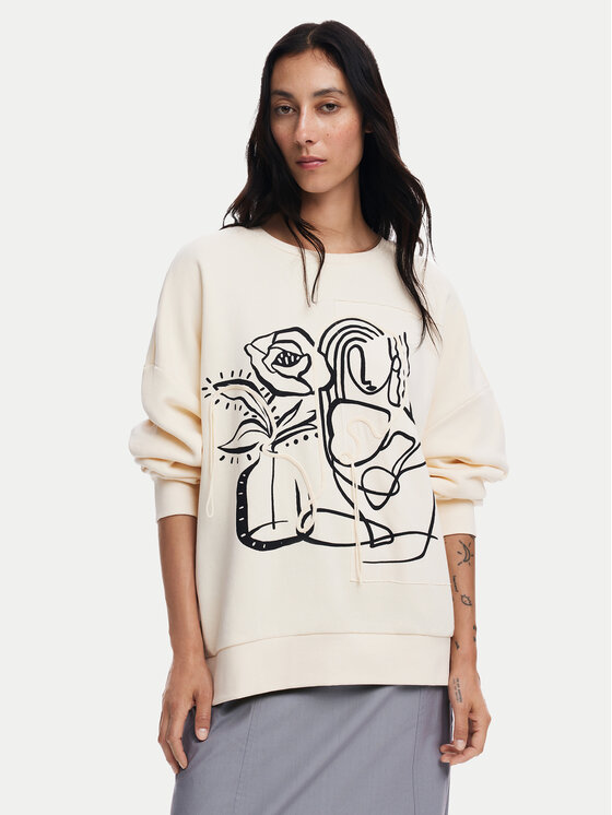 

Толстовка оверсайз Desigual, экрю