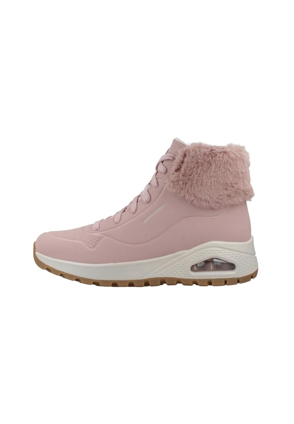 Зимние ботинки женские Skechers с меховой опушкой, розовый