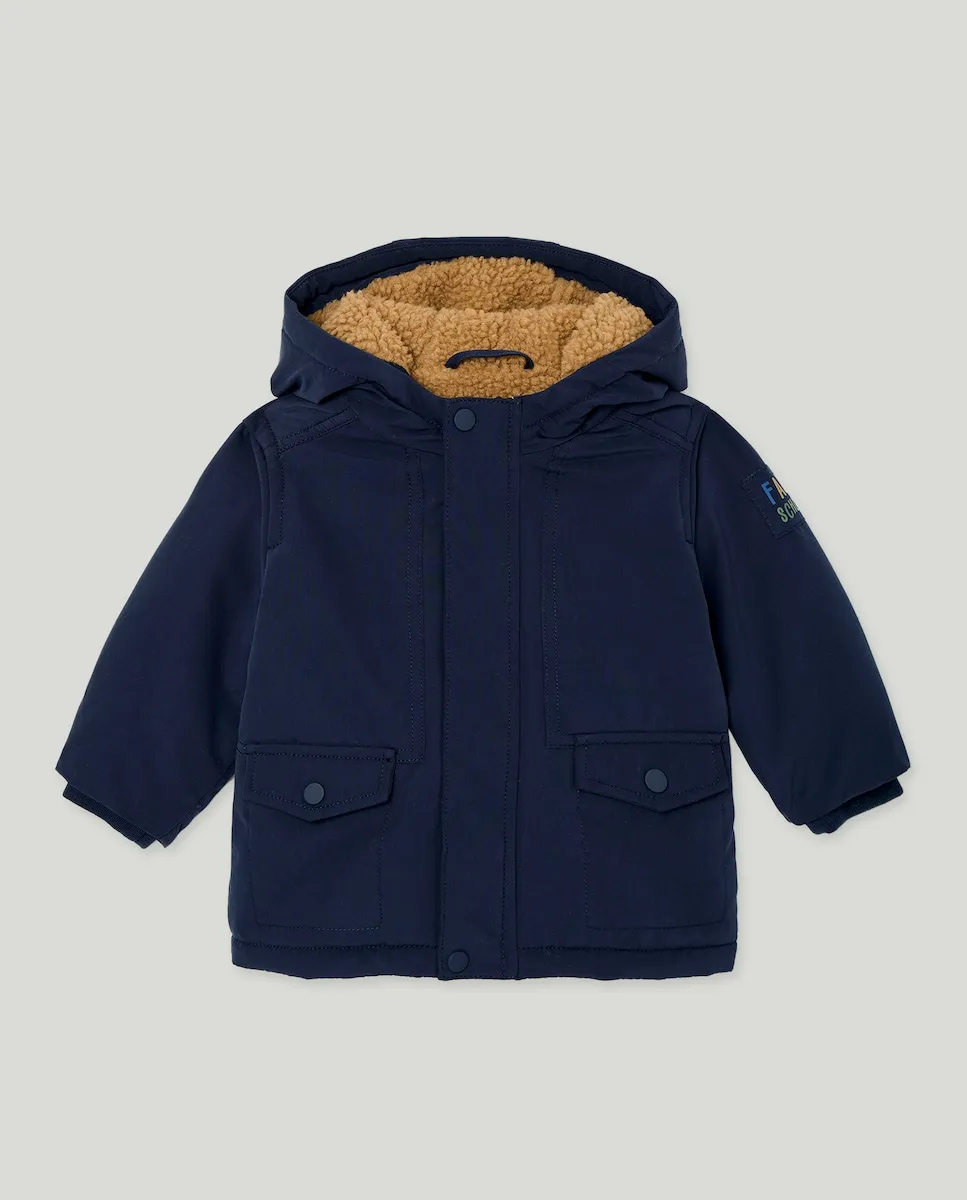 

Корейская однотонная парка для маленького мальчика Baby El Corte Inglés, темно-синий