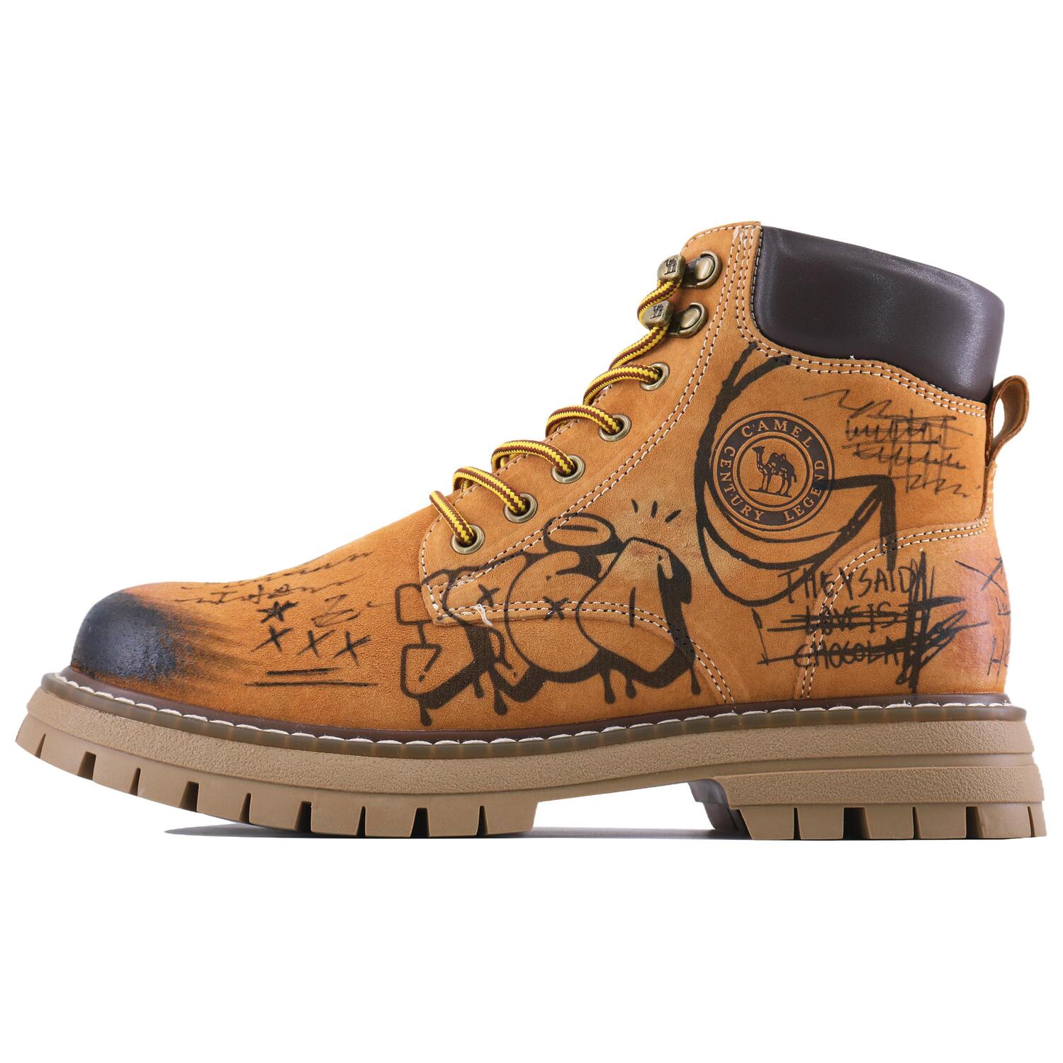 

Ботинки короткие берцы 4 см мужские CAMEL, коричневый желтый