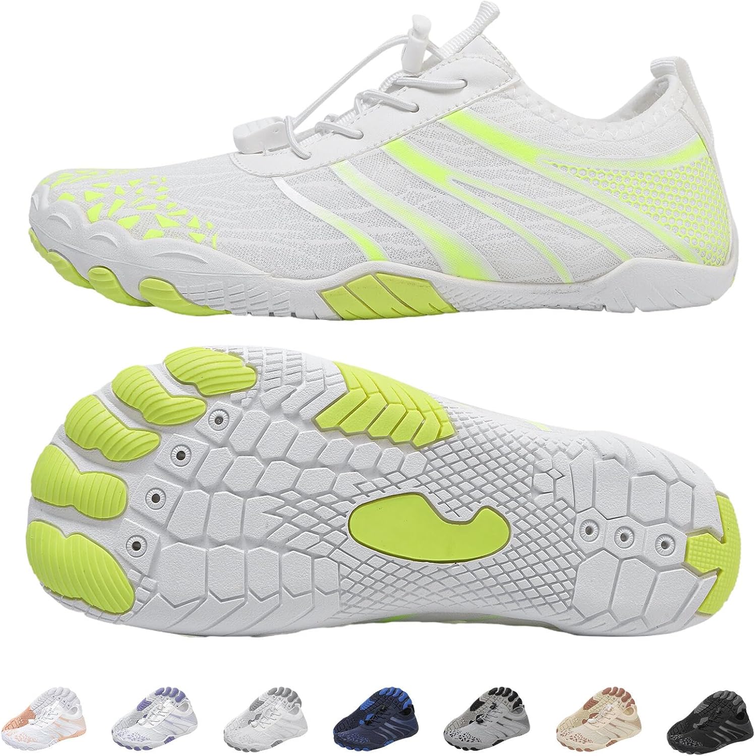 

Горные кроссовки для ходьбы для мужчин и женщин, с широкой носочной частью, противоскользящие, для бега, пляжа, плавания и бассейна Kiyenus, 826green