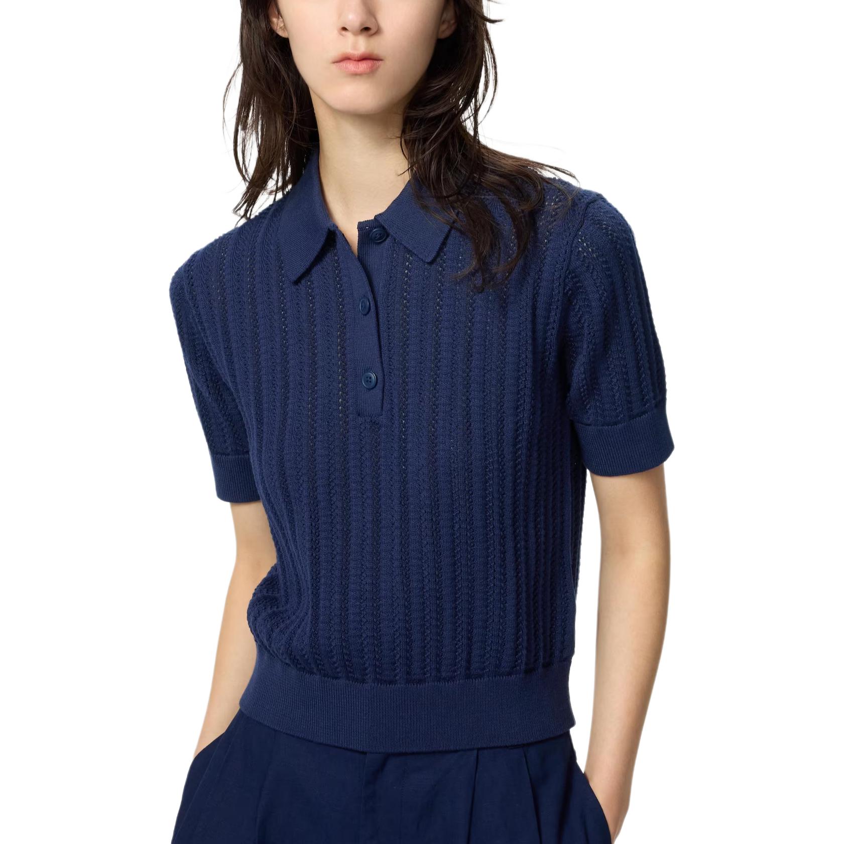 UNIQLO Comptoir Des Cotonniers Collaboration SS25 поло для женщин Blue — фото 3
