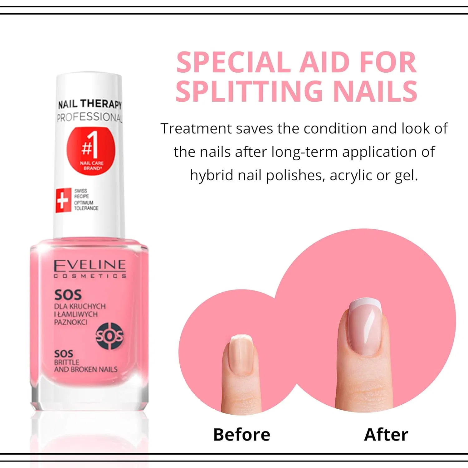 Укрепляющий кондиционер для ломких ногтей «Sos Britle and Broken Nails» от Eveline Cosmetics, For Brittle & Broken Nails — фото 4