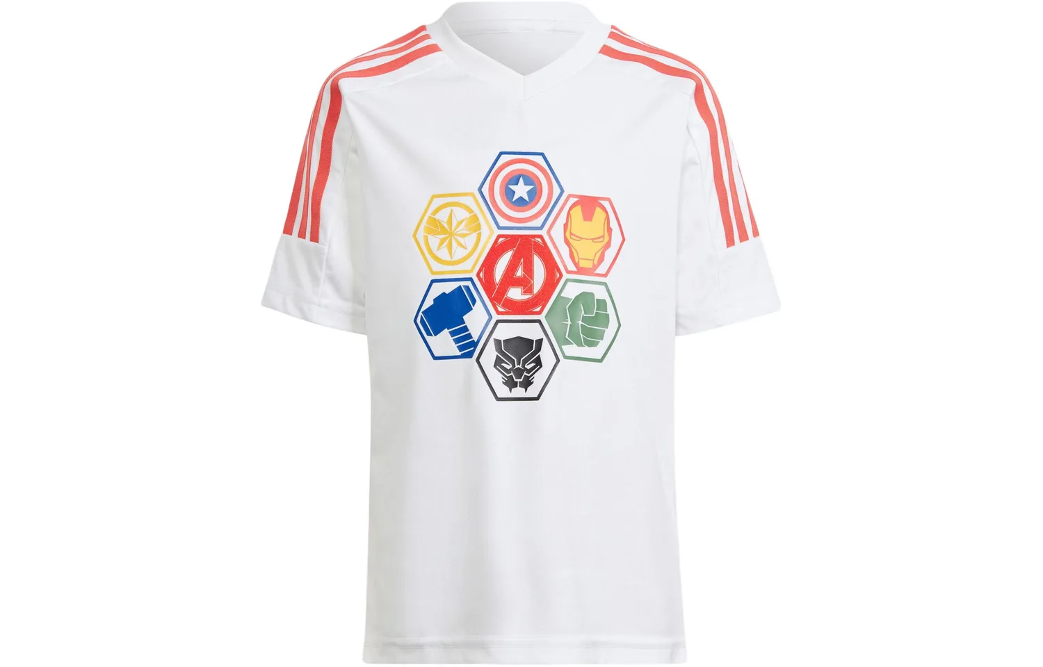 Adidas Футболка Marvel Avengers белая/светло-красная детская