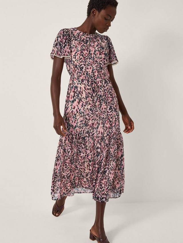 

Платье Sisi с абстрактным анималистичным принтом Monsoon, Pink/Multi