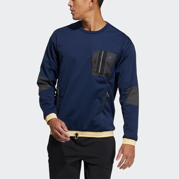 Толстовка adidas Urban Cr Sweat Outdoor Sports Round Neck Pullover Navy Blue, синий — фото 2