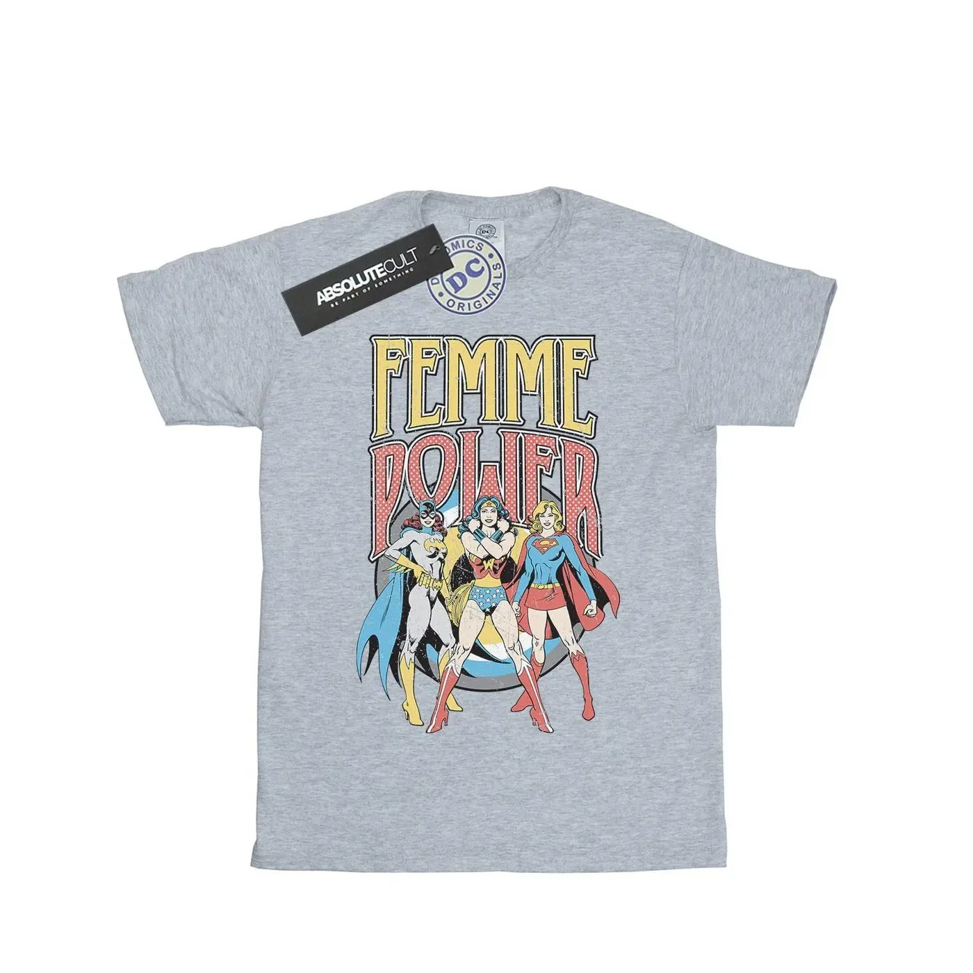 Футболка с принтом DC Comics Femme Power, серый — фото 2