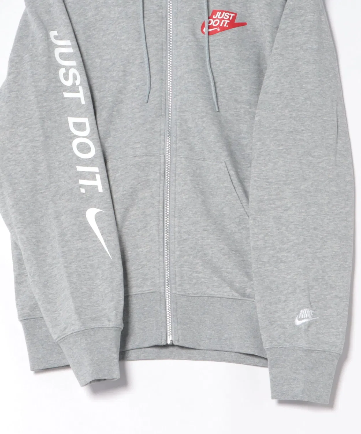 Толстовка Nike Club Fleece полная застёжка серая — фото 3