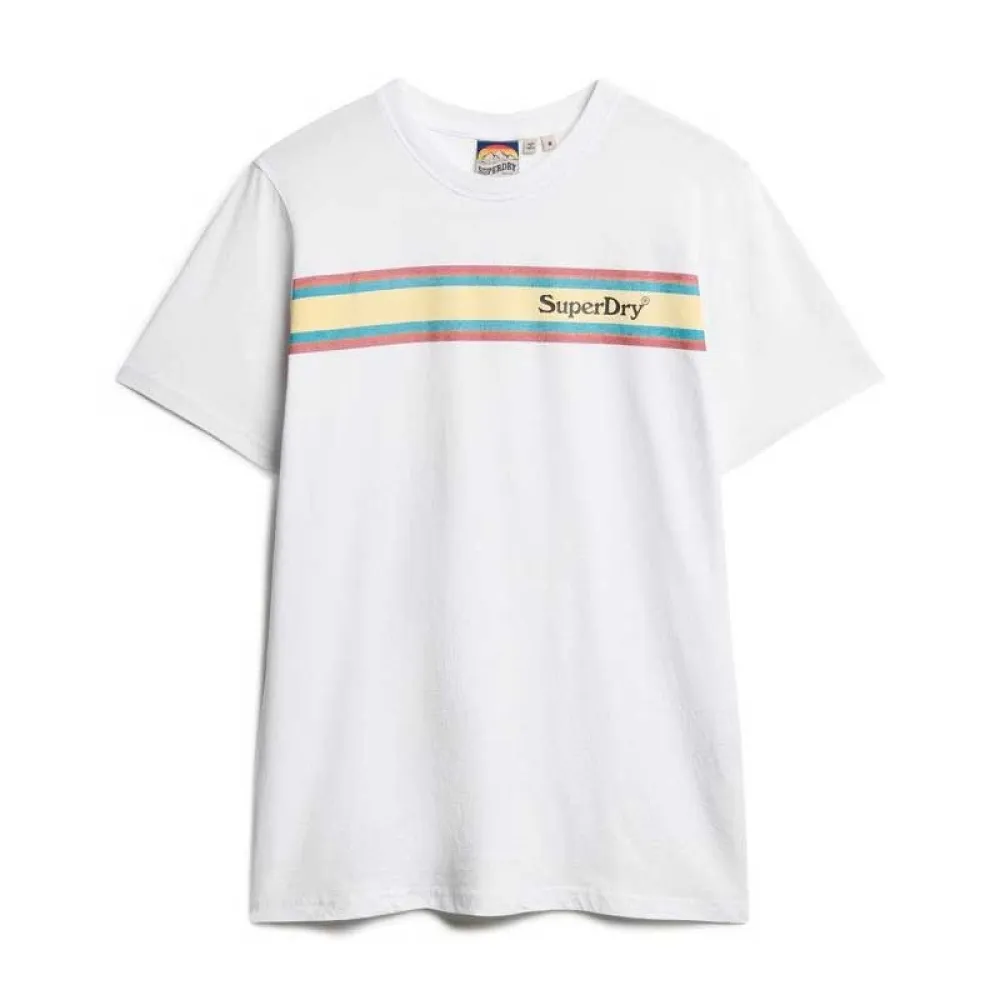 

Футболка с коротким рукавом Superdry Venue Logo Stripe Relaxed, белый