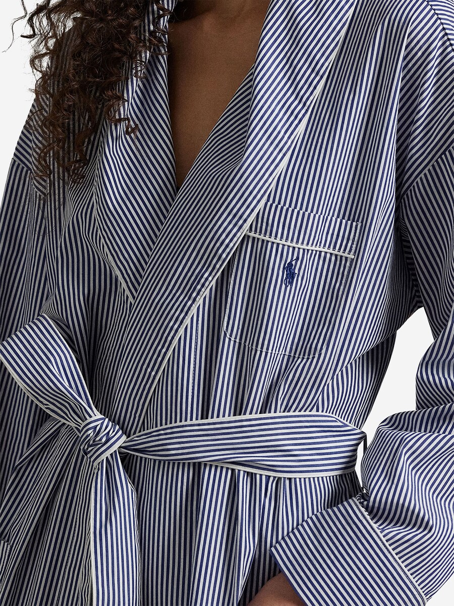 Короткий халат Polo Ralph Lauren Shirting Stripes, цвет Purple/White — фото 3
