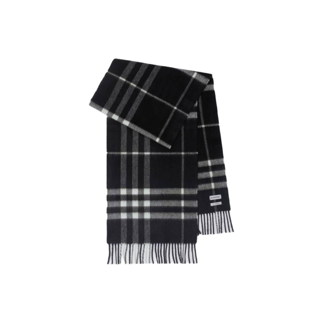 

Burberry Шарф с принтом и бахромой, Black/Calico