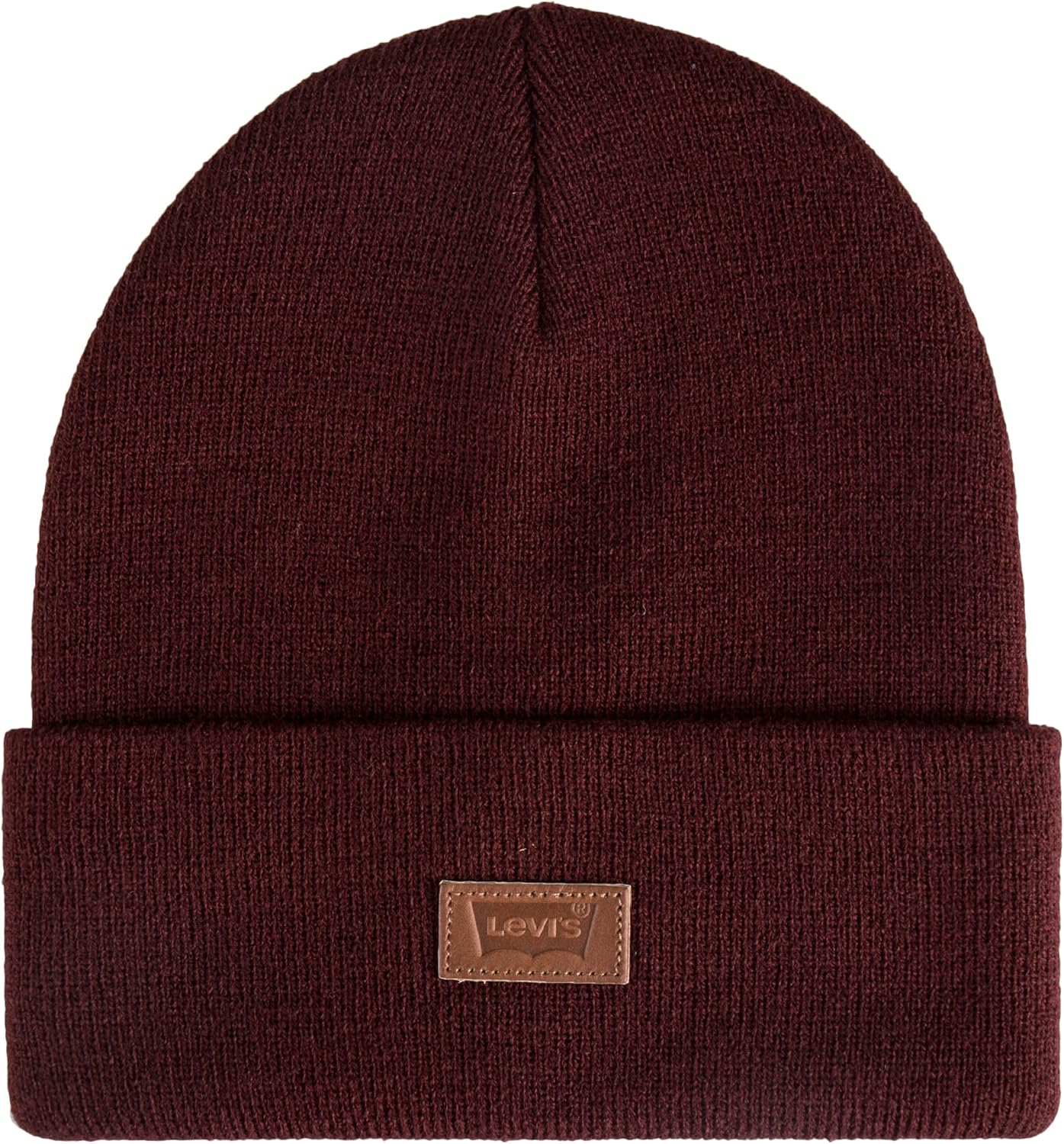 

Мужская всесезонная шапка Levi's Hero Beanie из мягкой трикотажной ткани с манжетами, теплая и удобная на каждый день, Burgundy