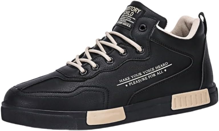 

Мужские зимние/осенние высокие кеды из текстиля, Дышащие белые кроссовки с мягкой подошвой, Повседневная уличная одежда с сезонной адаптацией Hoalox