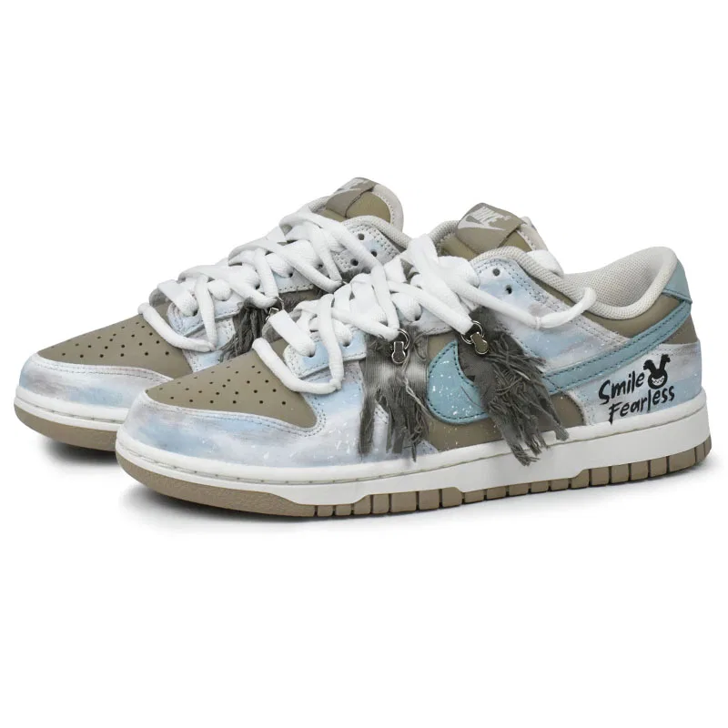 Кроссовки низкие Nike Dunk Low Brown Blue White — фото 4