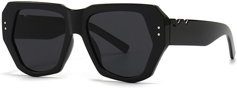 

Солнцезащитные очки MUTYNE Retro Polygon Cat Eye для женщин, модные градиентные очки с защитой от УФ-излучения UV400 для мужчин, трендовые солнцезащитные очки с заклепками, Black Grey