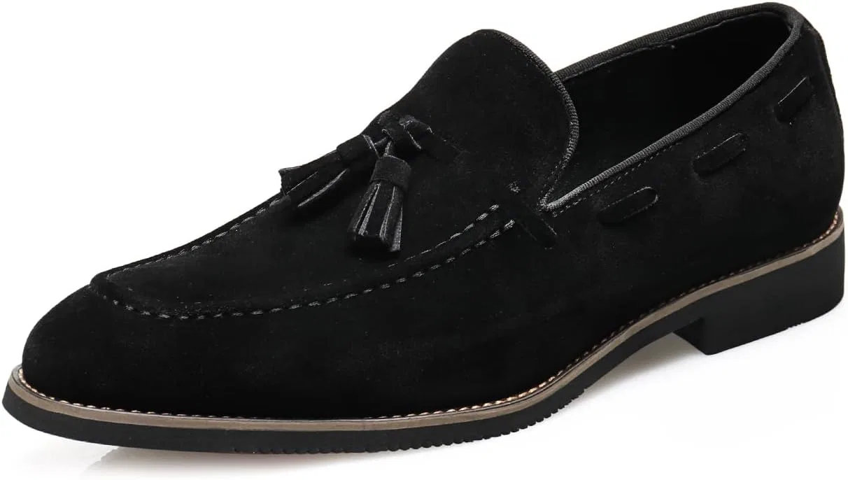 Лоферы мужские, классические повседневные туфли без бренда, модель Slip-On Tassel Loafers, черный SJIUTLYUE