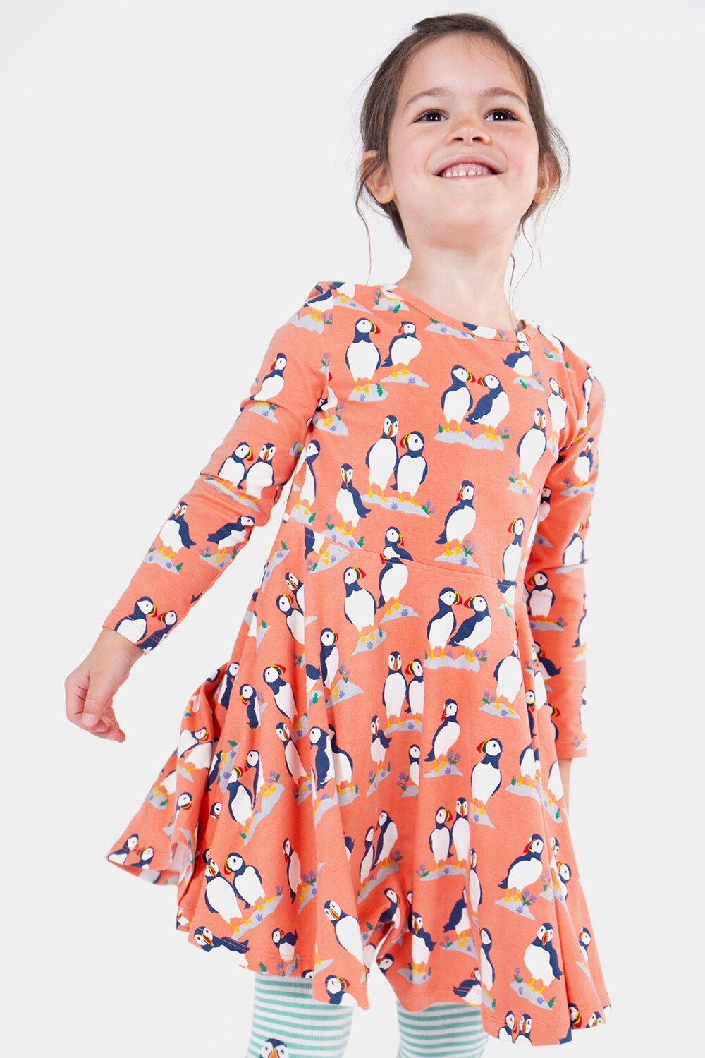 

Платье фигуристки puffin sofia Frugi, розовый
