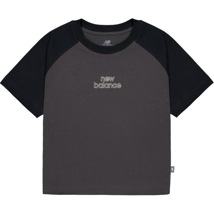 

New Balance Футболка с рукавом реглан женская черная