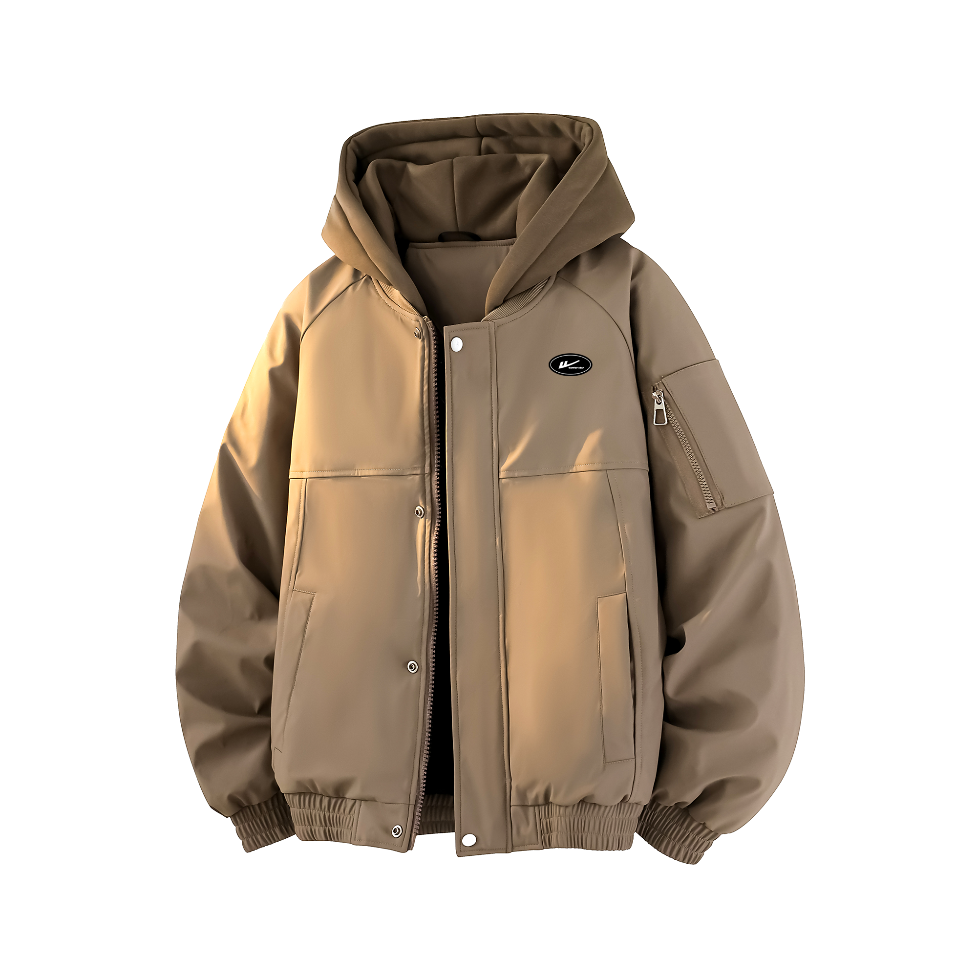 

Пуховик Unisex Hooded Fleece lined Parka WARRIOR, хаки (90 fleece diy badge)