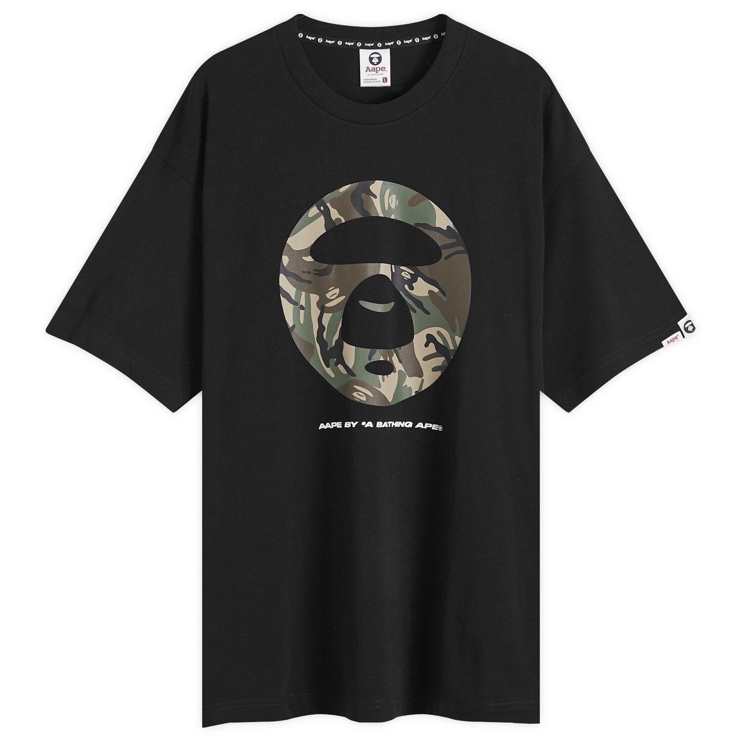 

Футболка Aape Woodland Camo Moonface T-Shirt, черный