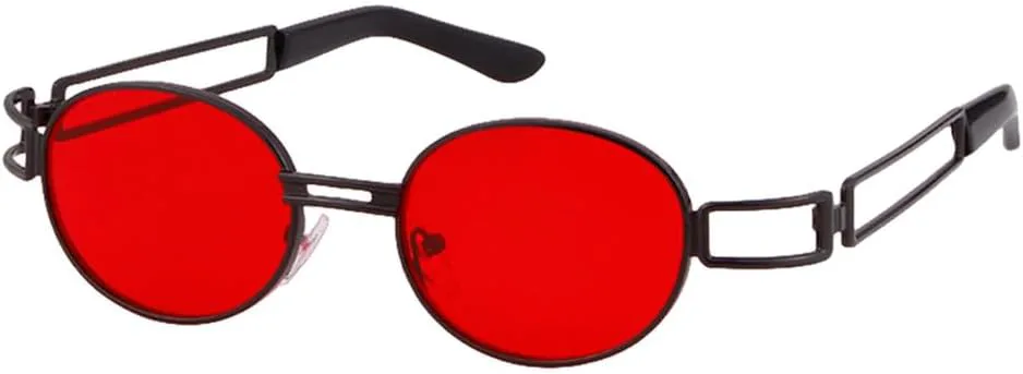 

Винтажные круглые солнцезащитные очки в стиле стимпанк для мужчин и женщин, модные, с полыми дужками, красные, солнцезащитные очки UV400, SUN288 Generic, C2