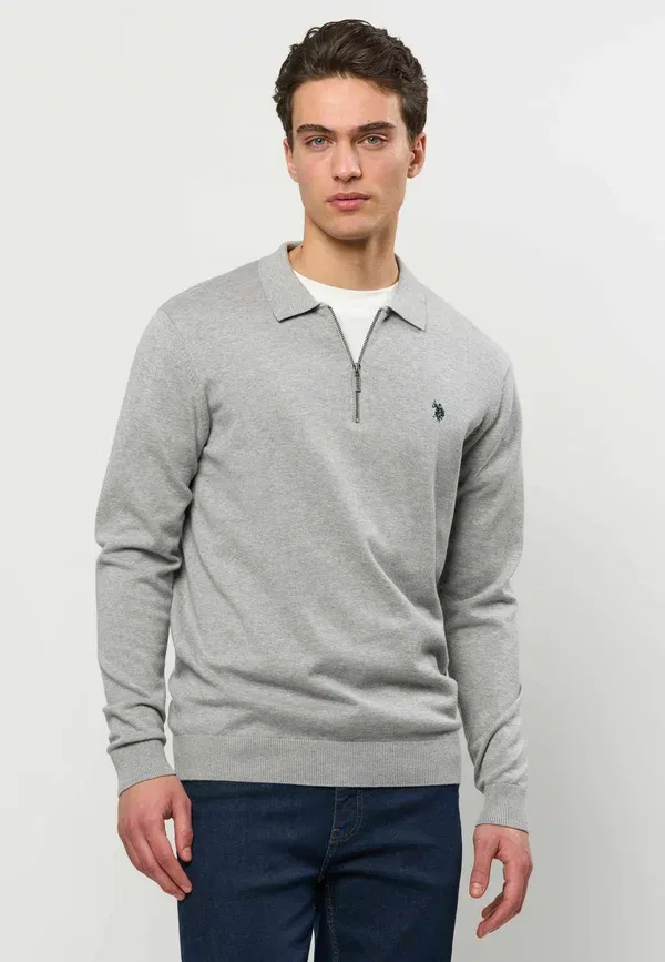 Футболка поло Umdave U.S. Polo Assn., серый меланж