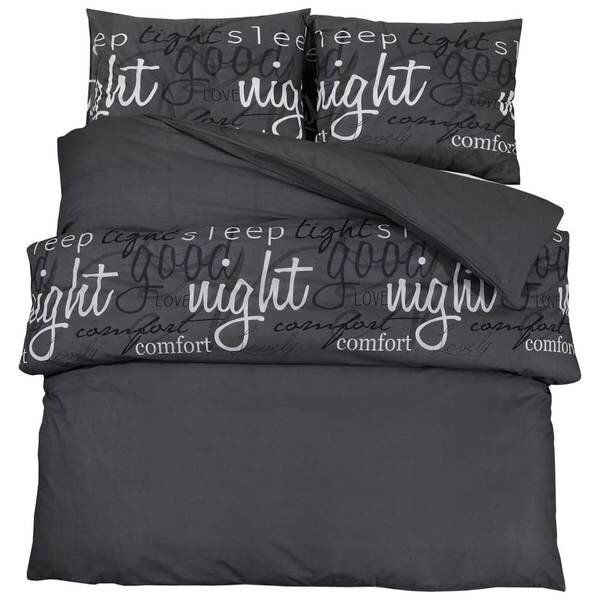

Комплект постельного белья vidaXL Set 3016894-10 (3 шт), 200x1x200 см, черно-белый