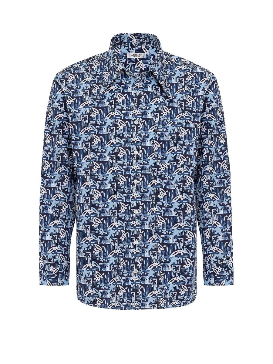 

Рубашка Slim Fit на пуговицах By Diess Collection, цвет Blue/Light blue/Dark blue
