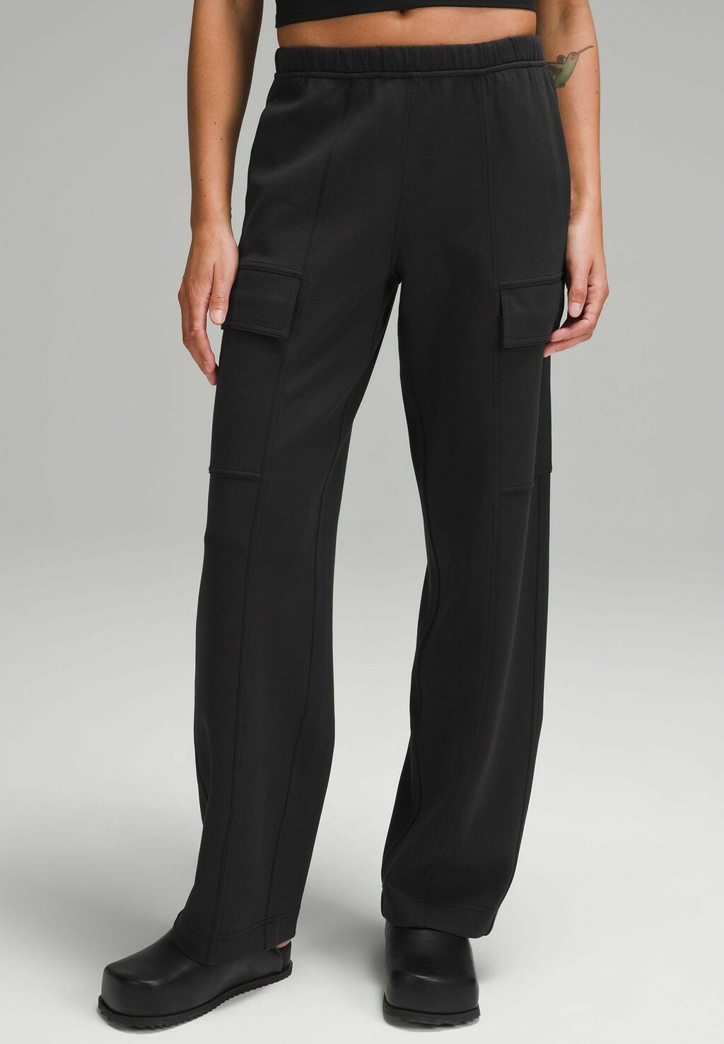 

Брюки Cotton-Blend Double-Knit Mid-Rise lululemon, черные