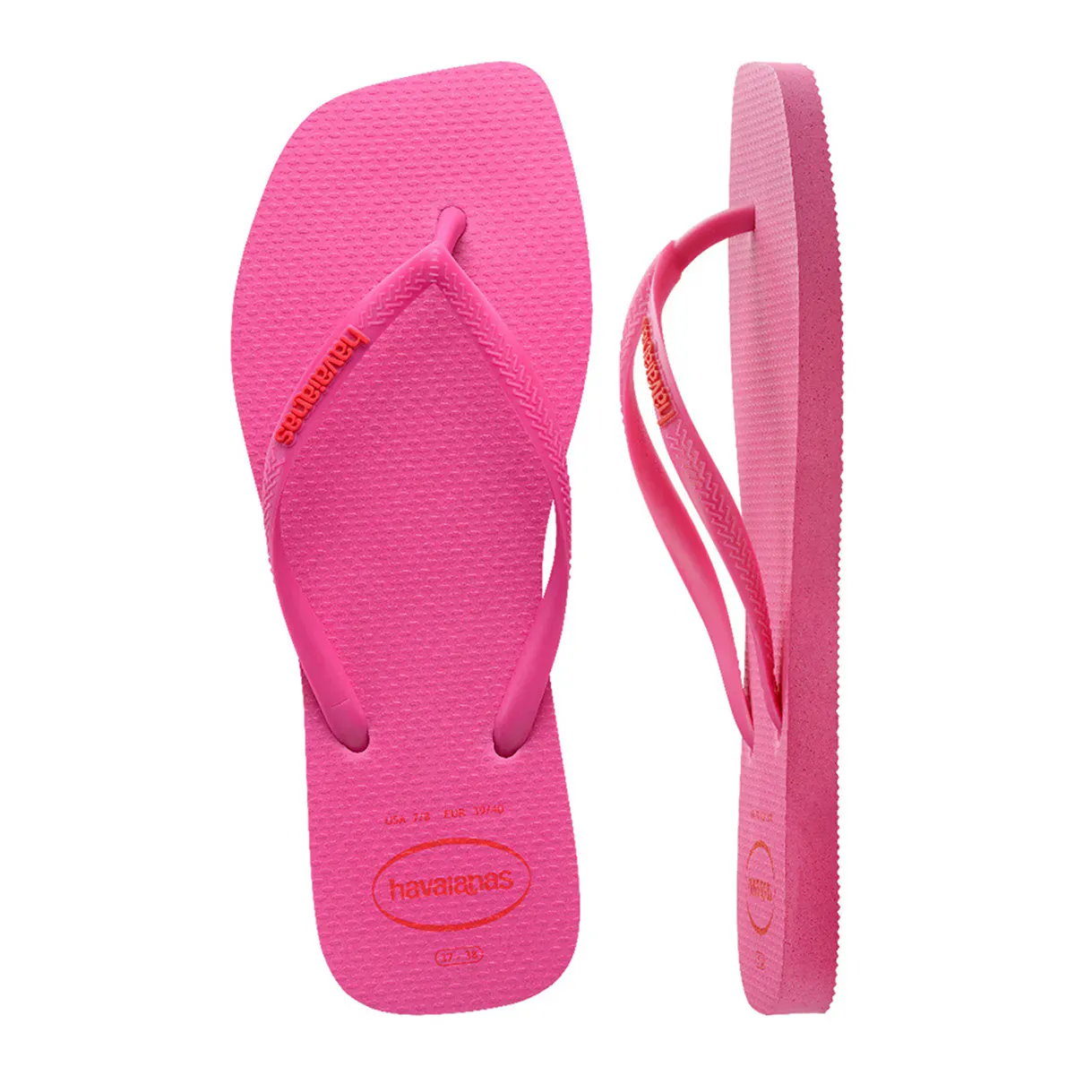 Женские шлепанцы Hav. Тонкий квадратный логотип Pop Up Pink Flux 412 Havaianas, фуксия — фото 2