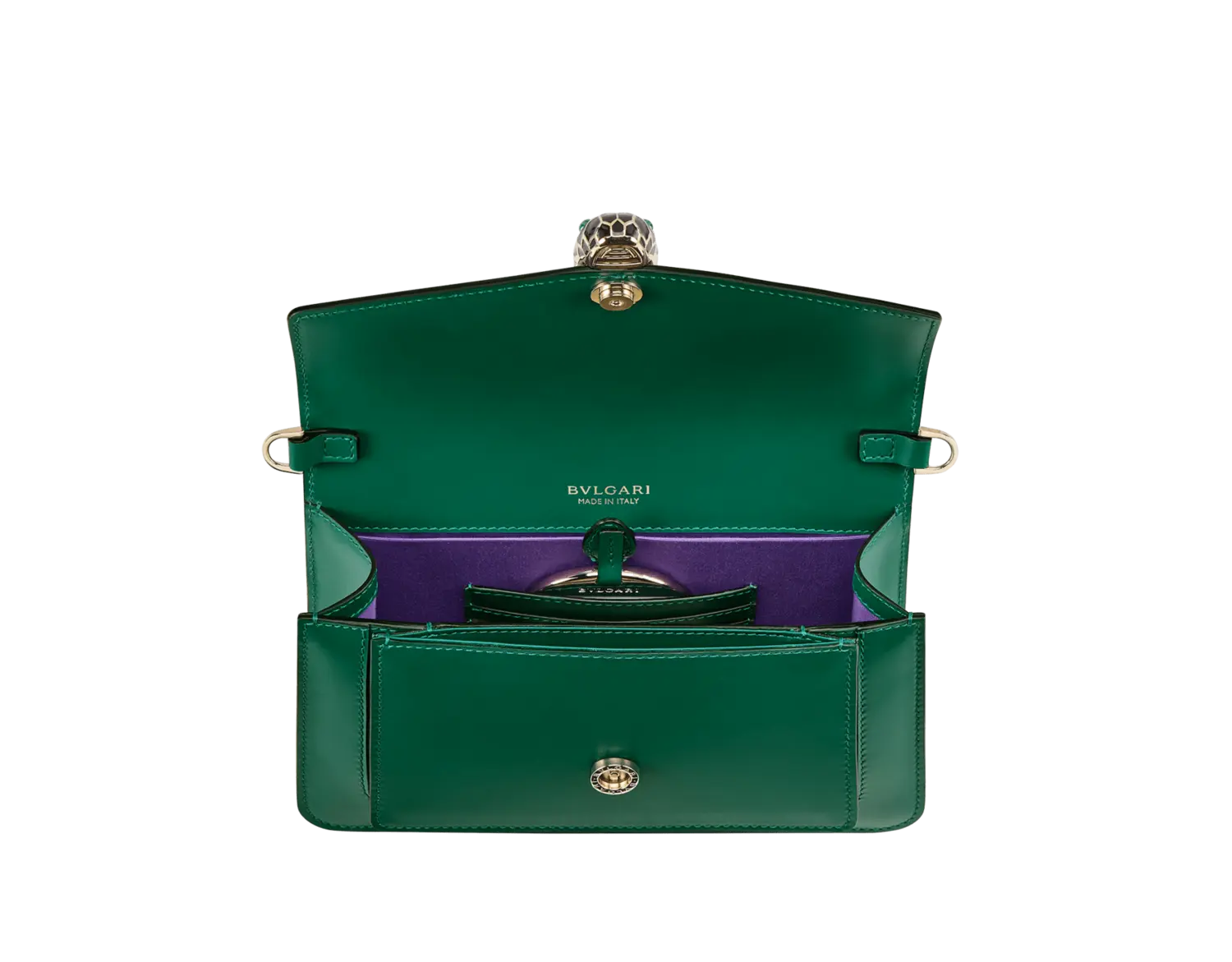 Сумка Serpenti forever с востока на запад Bvlgari, зеленый — фото 4