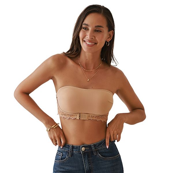 

Женский кружевной бандо без бретелей с передней застежкой Cupshe