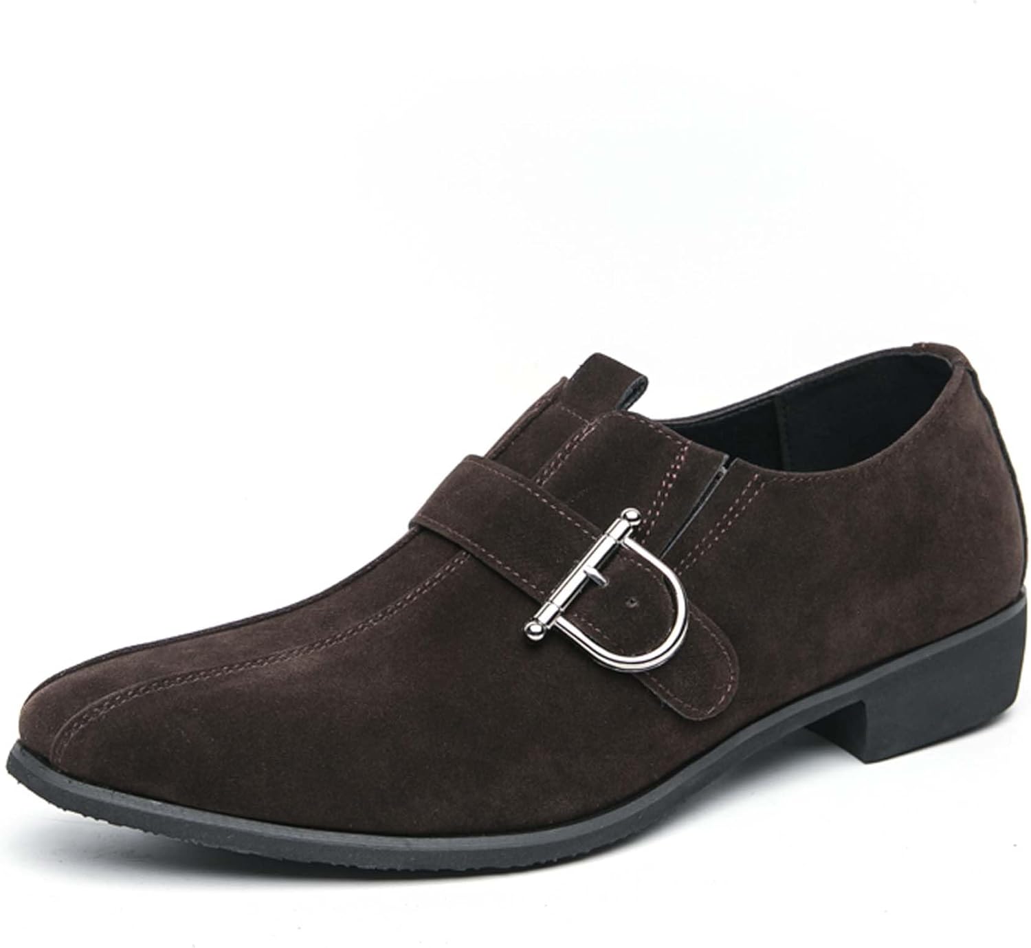 

Мужские лоферы ретро стиля для бизнеса, туфли с модной пряжкой, противоскользящие, удобные, для офиса, униформы, костюма, свадьбы, смокинга, кожаные туфли Generic, коричневый