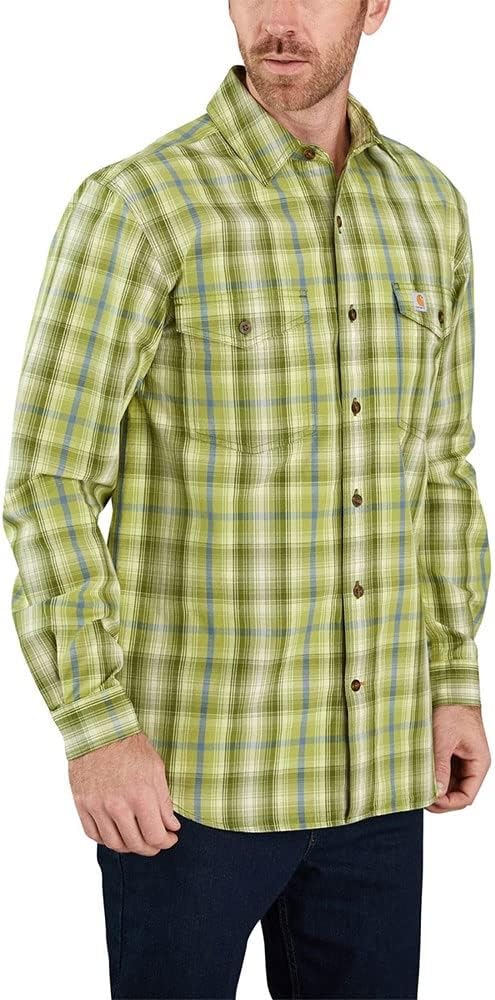 

Carhartt мужская рубашка 104446 свободного кроя с длинным рукавом в клетку, Pasture Green