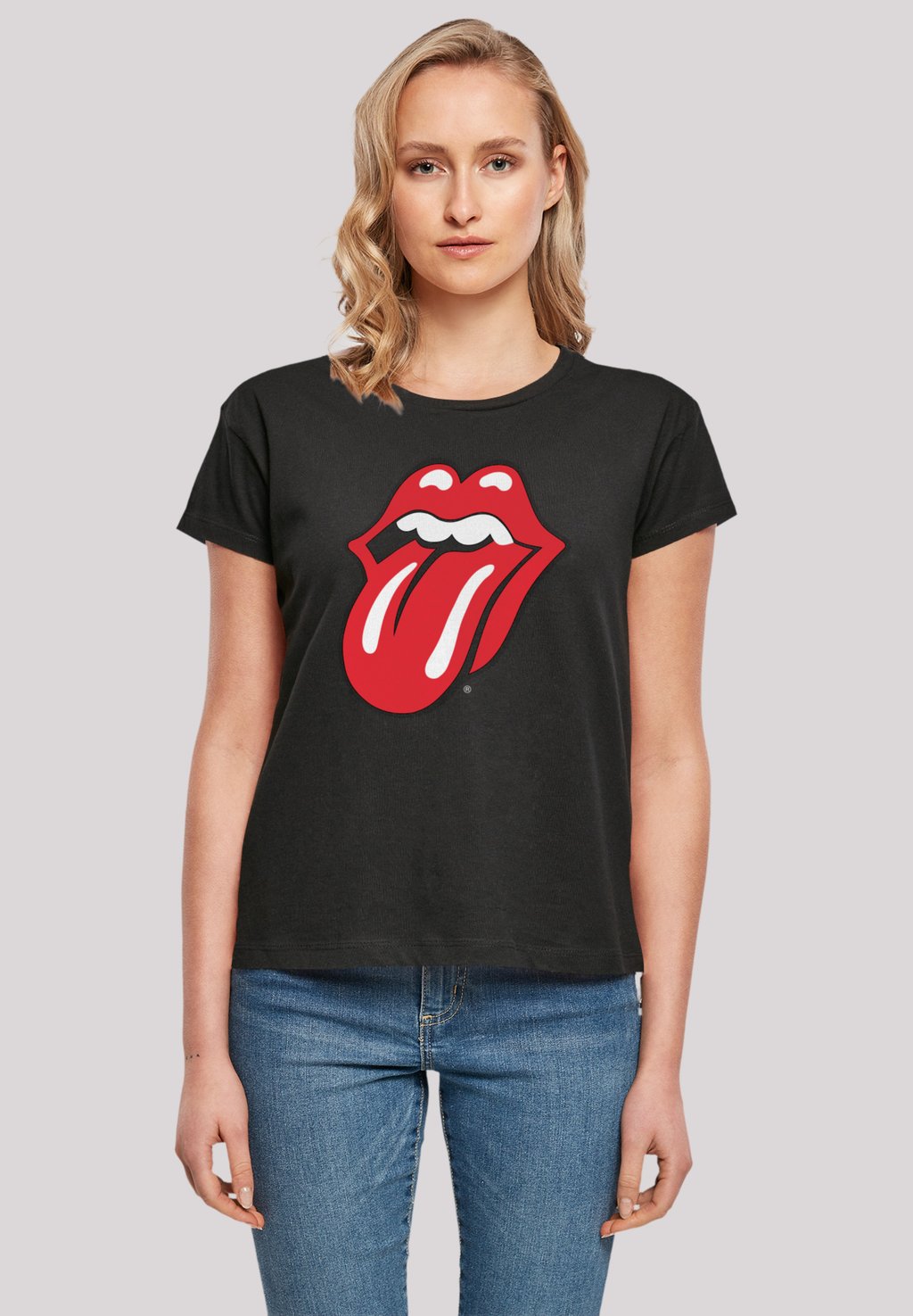 

Футболка с принтом THE ROLLING STONES CLASSIC TONGUE F4NT4STIC, черный