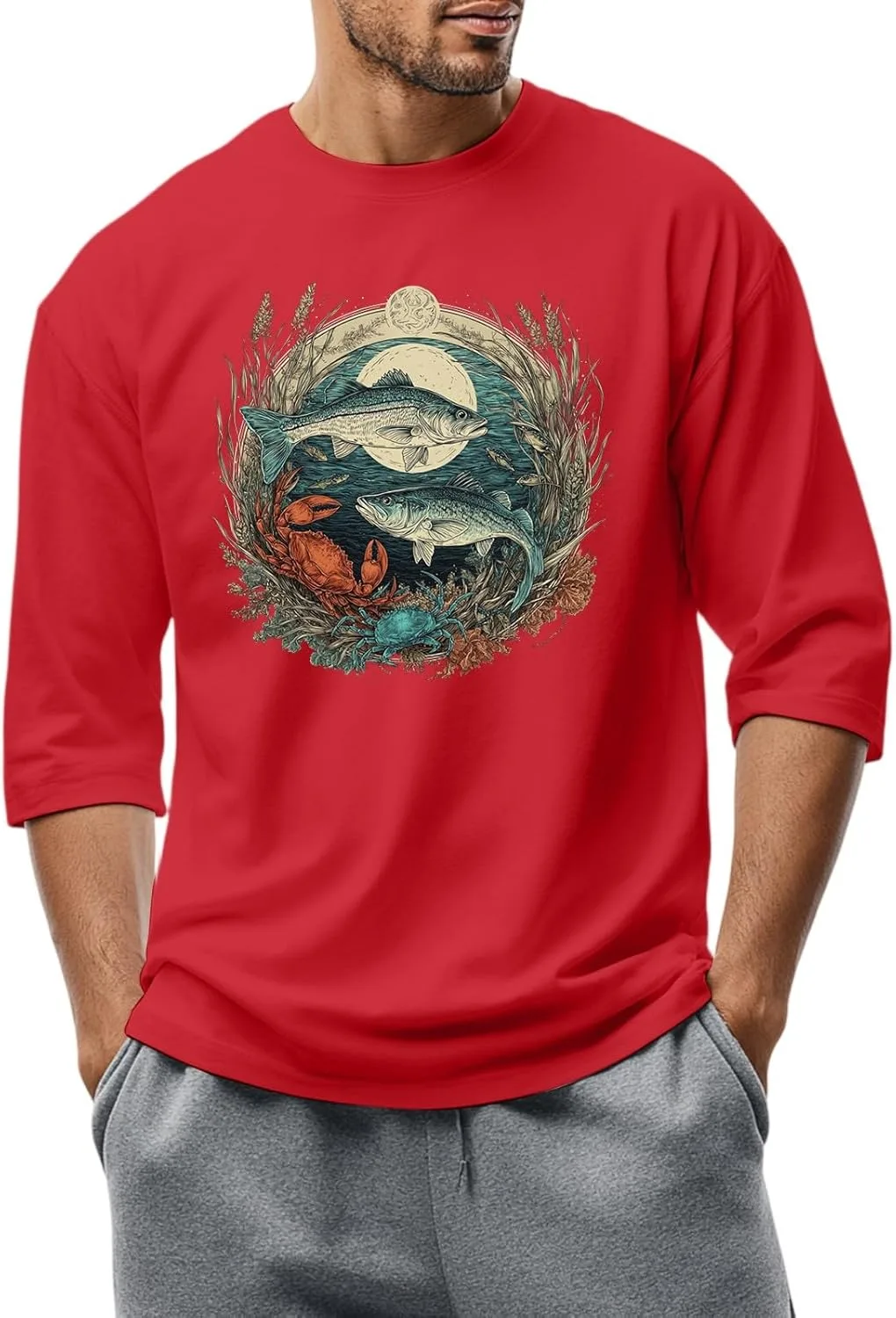 

Футболка FQZWONG для мужчин Casual Loose с графическим принтом