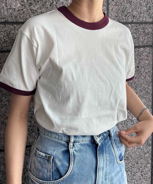 

Футболка с открытым низом и контрастной отделкой, вышивка крестом, OE1121 CROSS & STITCH, бургундия