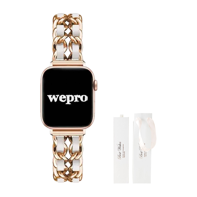 

Wepro Часы Strap Apple Compatibility Metal 49mm, [Gold White+White Moonlight Box]