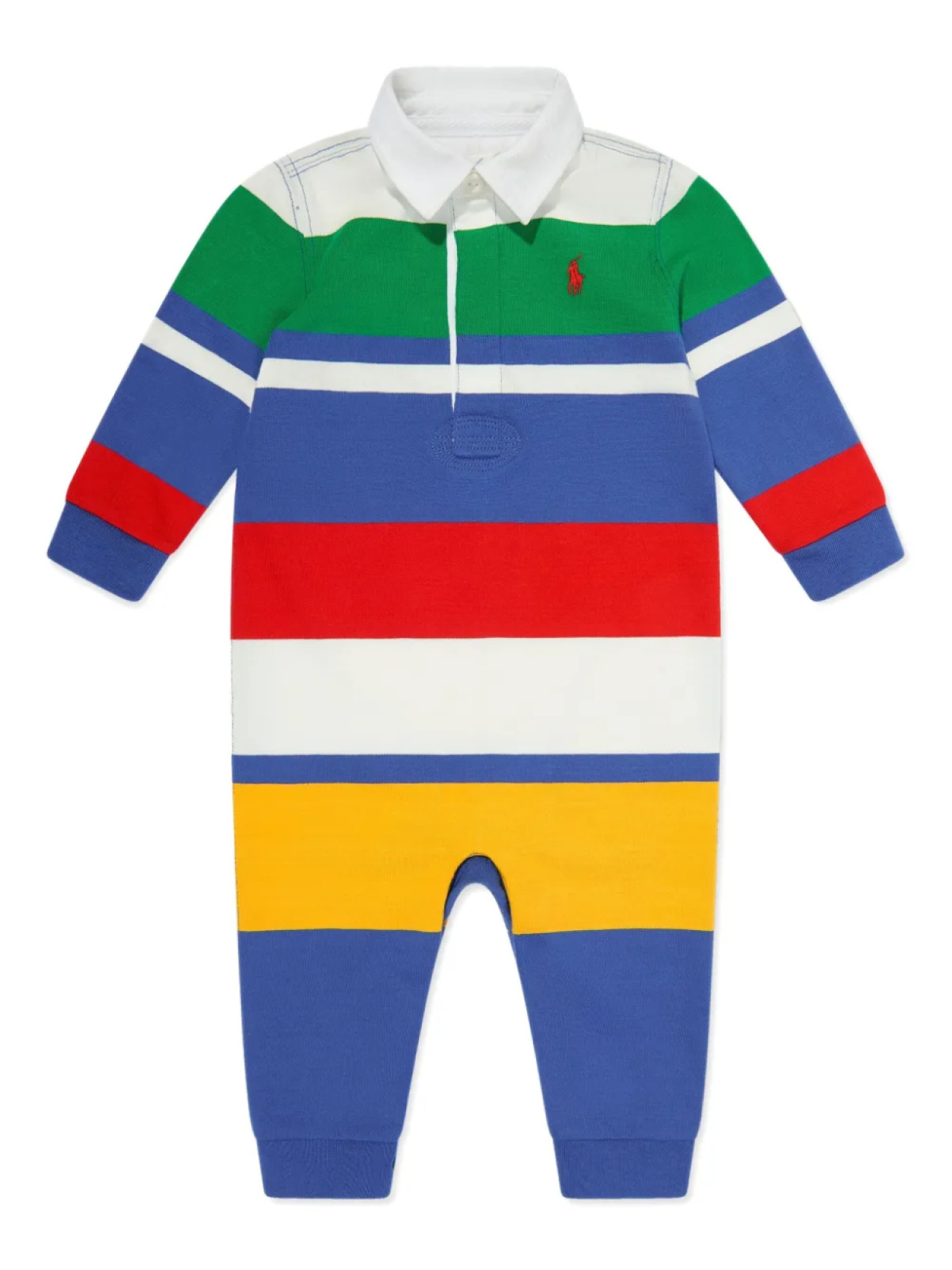 

POLO RALPH LAUREN KIDS полосатый поло комбинезон, синий