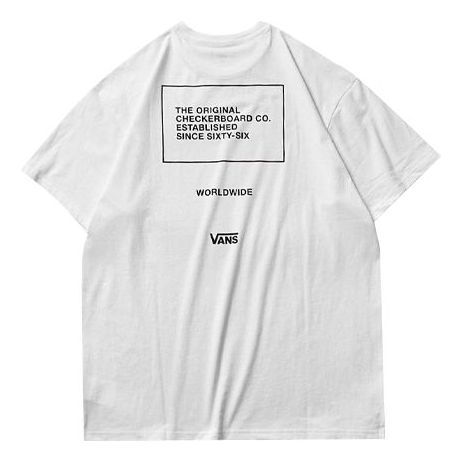 

Футболка Vans Alphabet Printing Athleisure Casual Sports Short Sleeve Couple Style White VN0A4MLWWHT, белый