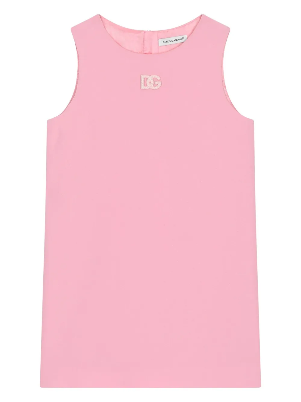 

Платье без рукавов с вышитым логотипом DG Dolce & Gabbana Kids, розовый