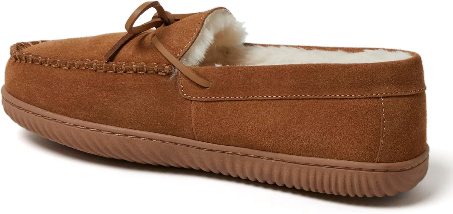 Мужские мокасины Dearfoams Hudson из натуральной замши с мемори-пенной стелькой и шнурками — фото 2