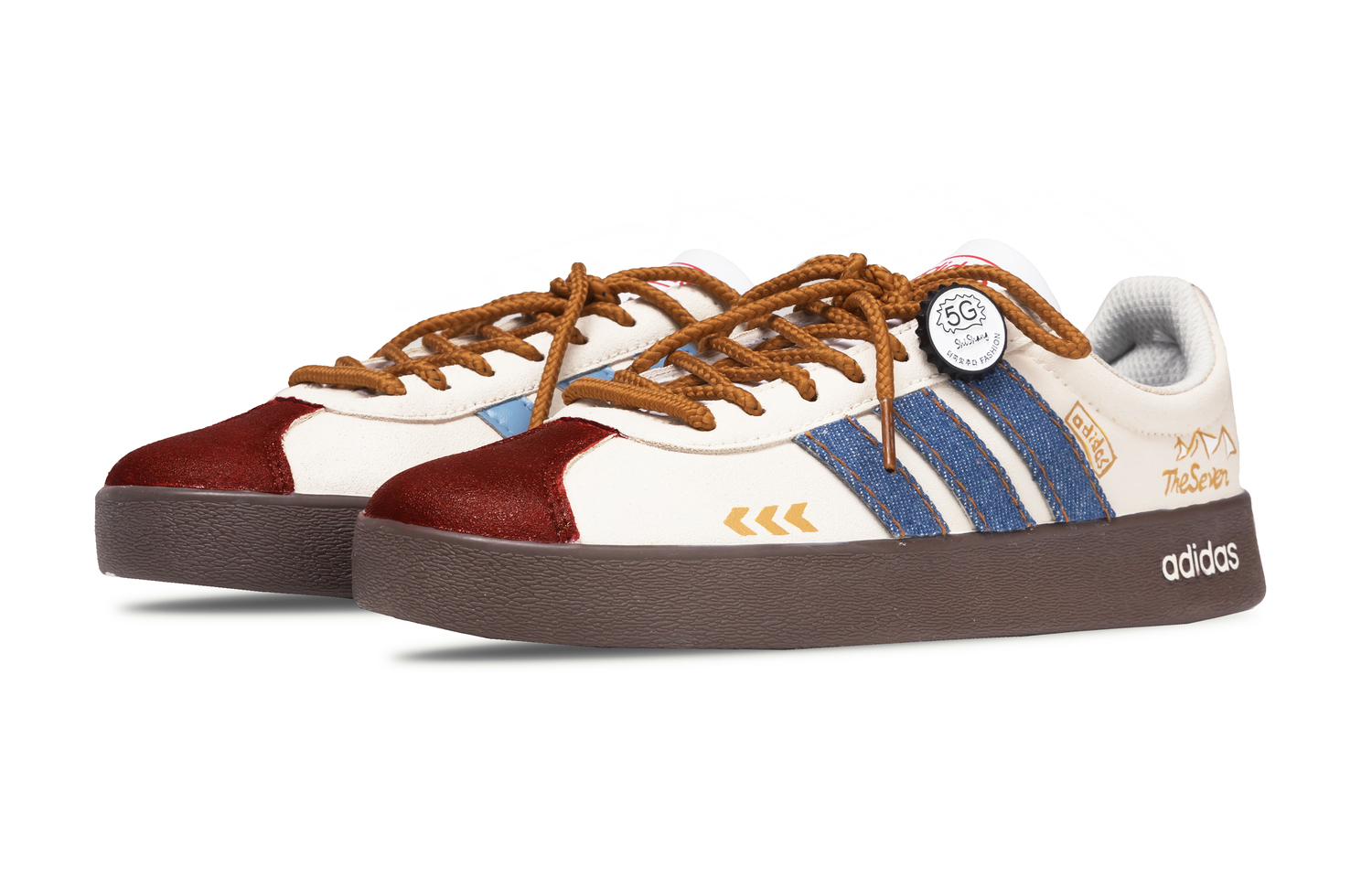 Adidas VL Court 2.0 Lifestyle, устойчивые к истиранию и скольжению, низкие кроссовки для скейтбординга, унисекс, синий белый — фото 4