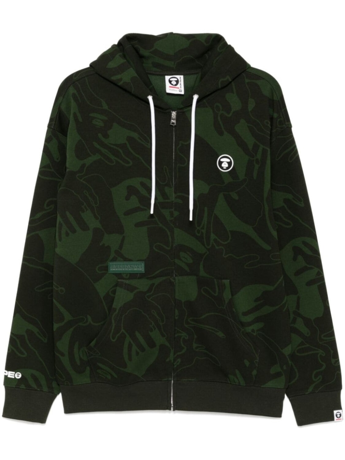 

AAPE BY *A BATHING APE куртка с капюшоном и нашивкой-логотипом, зеленый
