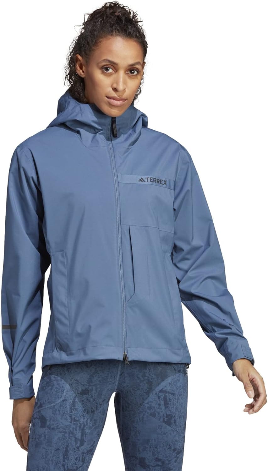 

Женская куртка-дождевик Adidas Terrex Multi Rain.rdy 2.5-слойная, серо-голубой